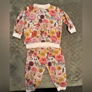 Bunny Knots bamboo velveteen jogger set 12-24 months